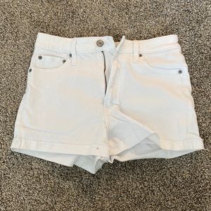 High Rise White Shorts